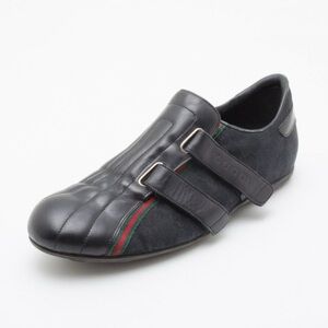 Men’s Black Leather Velcro Strap Gucci Sneakers